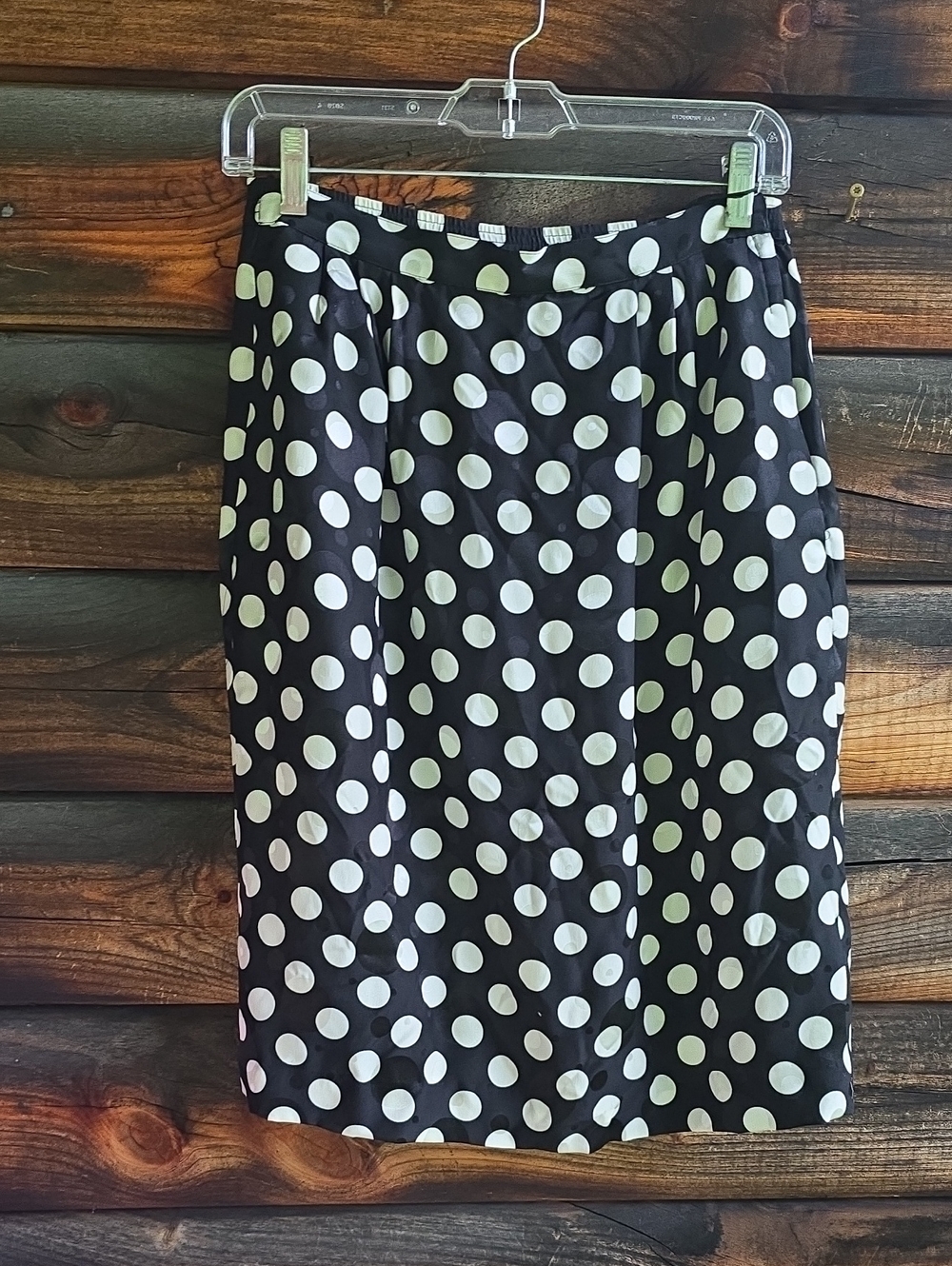 Vintage Anne Crimmins Umi Collection Polka Dot Pencil Skirt - Black & White